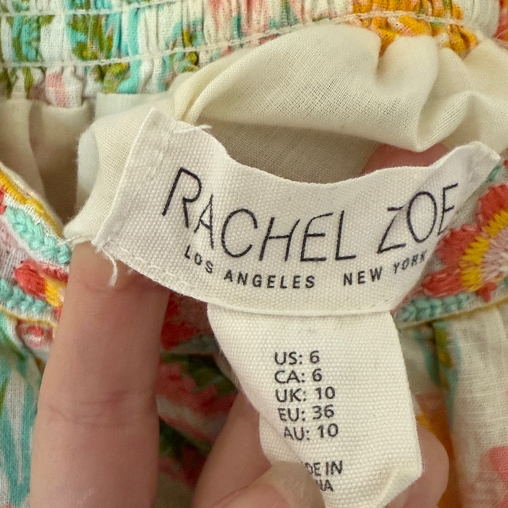 Rachel Zoe floral puff sleeved blouse size 6 - Picture 3 of 4